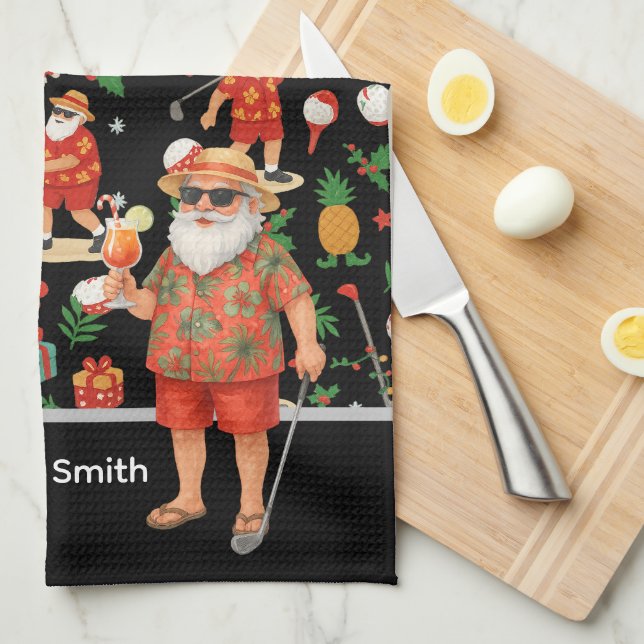 Paño De Cocina Golf Santa Claus Golf Summer Hawaiian (Doblado Cuarto)