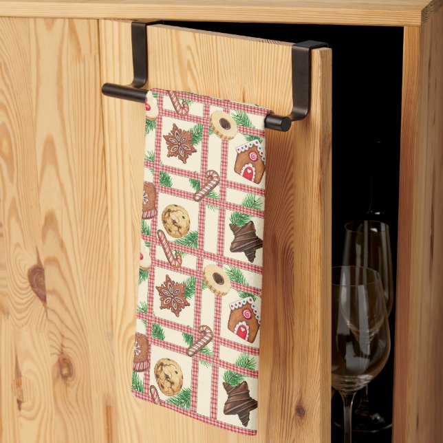 Paño De Cocina Golosinas Navideñas (Pliegue de tercios)