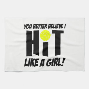 Paño De Cocina golpear como un voleibol chica