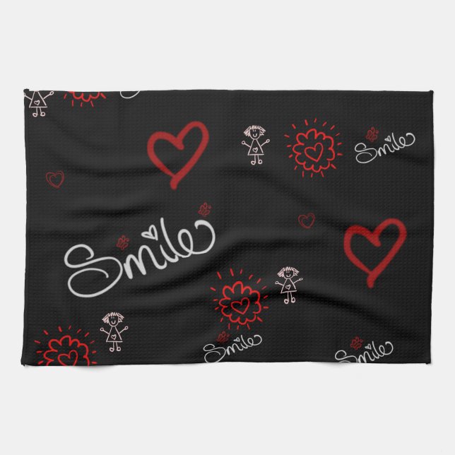 Paño De Cocina Golpes de corazón y felicidad (Horizontal)