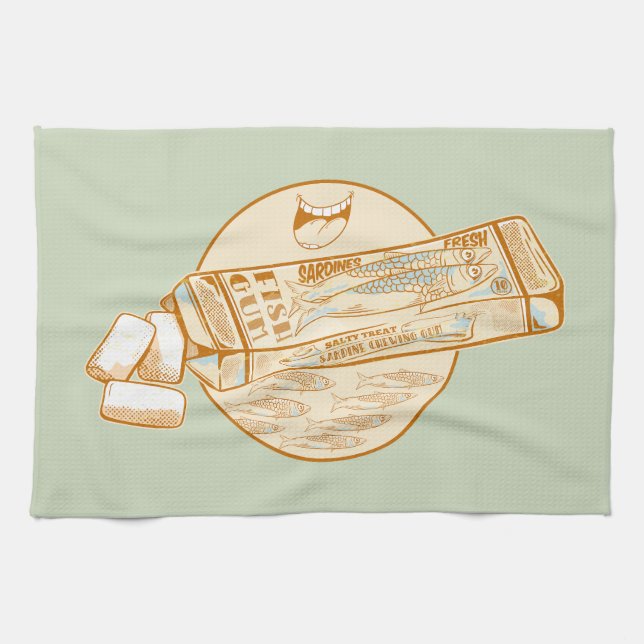 Paño De Cocina Goma de chicle aromatizado con sardina (Horizontal)