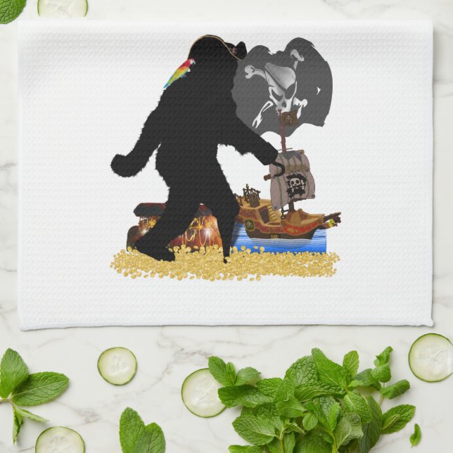 Paño De Cocina Gone Squatchin' Fer Buried Treasure (Doblado)
