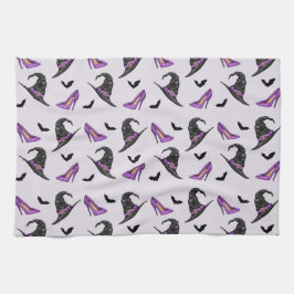 Paño De Cocina Gorra De Brujas Lilac Talones Con Patrón Bats Hall