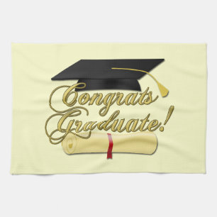 Paño De Cocina Gorra de Graduado y Diploma de Graduación