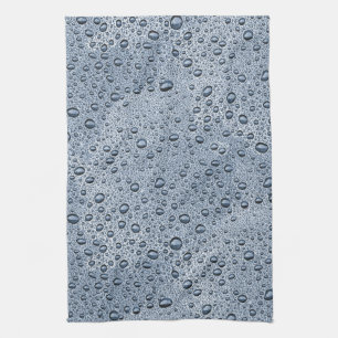 Paño De Cocina Gotas de agua gris de cañón