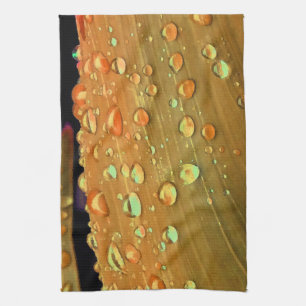 Paño De Cocina Gotas de lluvia cerradas, Naranja de óxido espacia