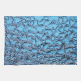 Paño De Cocina Gotas de lluvia suaves en vidrio azul