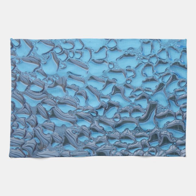 Paño De Cocina Gotas de lluvia suaves en vidrio azul (Horizontal)