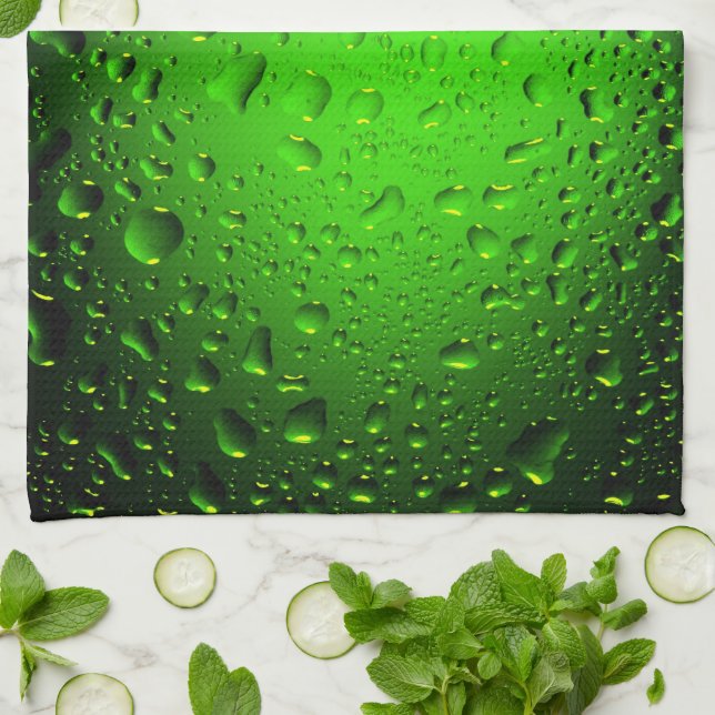 Paño De Cocina Gotas elegantes de agua verde de Guay (Doblado)