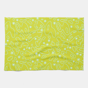 Paño De Cocina ¡GOTAS FELICES! - en amarillo, blanco brillantes,