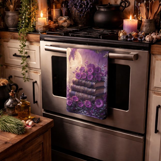 Paño De Cocina Gothic Book Purple Floral (Subido por el creador)