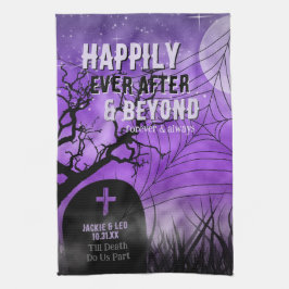 Paño De Cocina Gótico púrpura cementerio Silihuette Hallow Souven