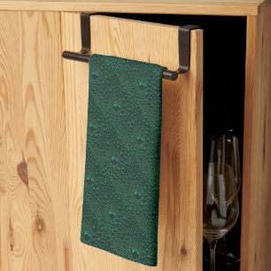 Paño De Cocina Gotitas de Agua en Metal Verde