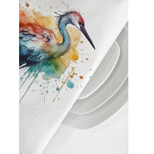 Paño De Cocina Graceful Crane: Arte acuarela, personalizado