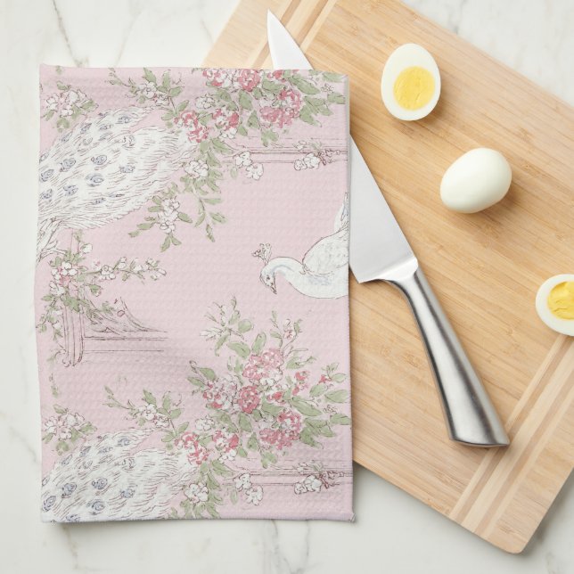 Paño De Cocina Graceful Peacock ornament  Kitchen Towels (Doblado Cuarto)