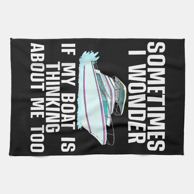 Paño De Cocina Gracioso Arte En Barco Para Hombres Mujeres Bote W (Horizontal)