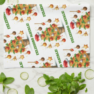 Paño De Cocina Gracioso Espagueti Árbol de Navidad Delizioso Nata