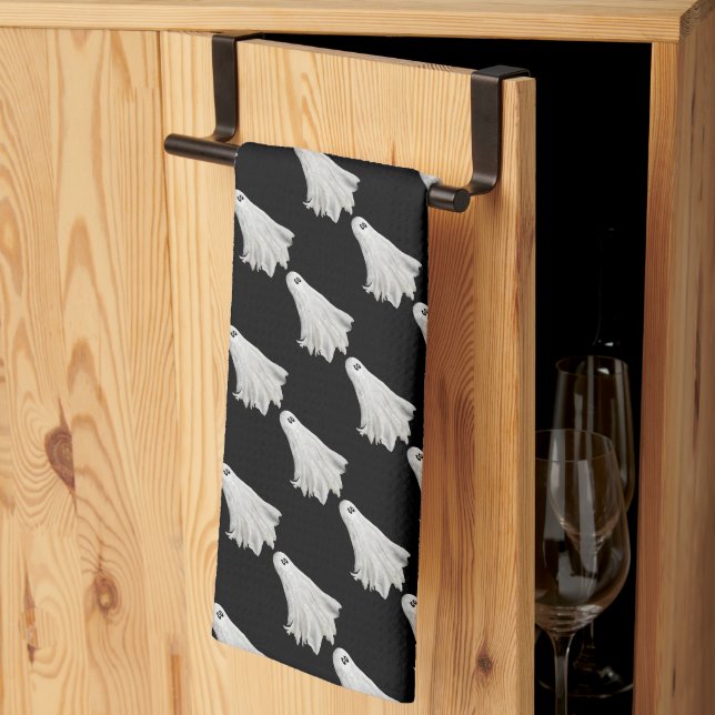 Paño De Cocina Gracioso Fantasma Del Pasado Dibujo De Halloween (Pliegue de tercios)