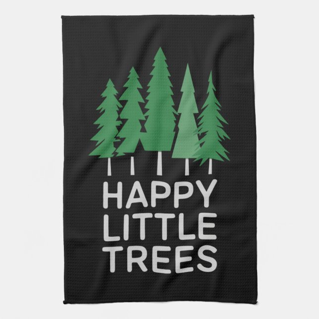 Paño De Cocina Gracioso Feliz Regalos de Árboles Pequeños Camping (Vertical)