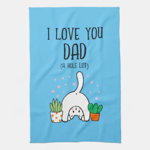 Paño De Cocina Gracioso Gato Que Te Amo Papá Mucho