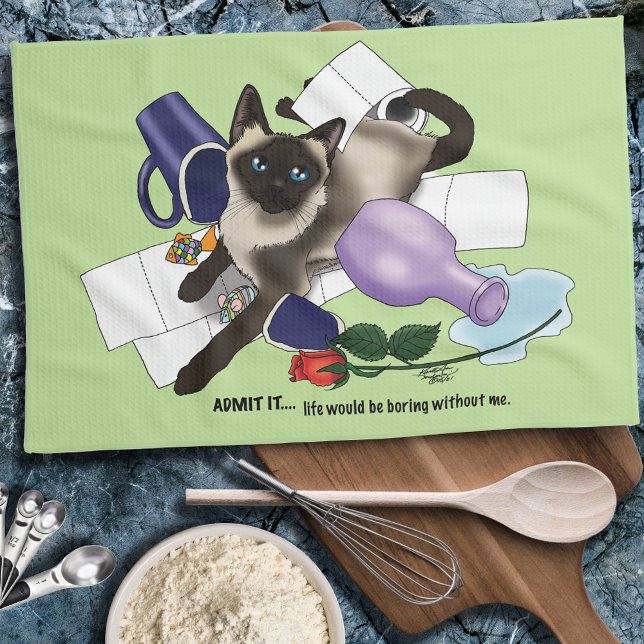 Paño De Cocina Gracioso gato siamés (Subido por el creador)