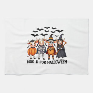 Paño De Cocina Gracioso Highland Cow Moo-d para Halloween