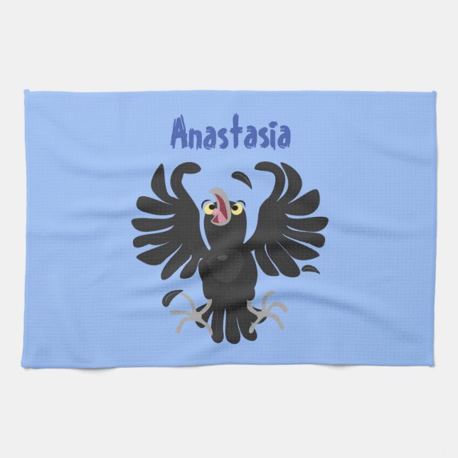 Paño De Cocina Gracioso ilustracion de personalizado de cuervos l (Horizontal)