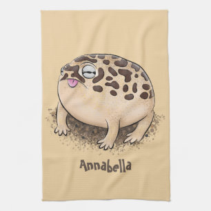 Paño De Cocina Gracioso ilustracion personalizado de rana de lluv