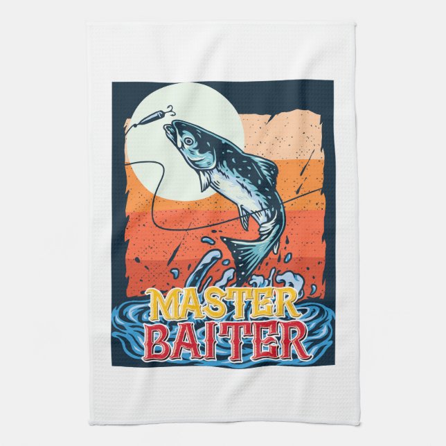 Paño De Cocina Gracioso Maestro Pescador Baiter (Vertical)