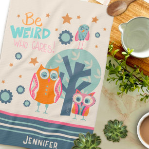 Paño De Cocina Gracioso Nombre Personalizado Lechuza Cute Ser Cit