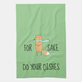 Paño De Cocina Gracioso Para Los Platos De Fox Sake Do