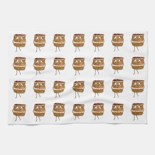 Paño De Cocina Gracioso pastel de chocolate de la selva negra (Horizontal)