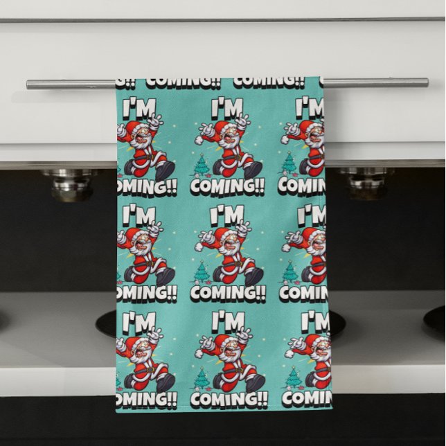 Paño De Cocina Gracioso patrón de Papá Noel Navidades graciosos (Subido por el creador)