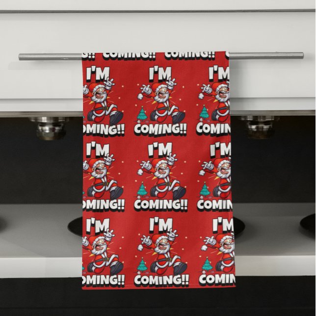 Paño De Cocina Gracioso patrón de Papá Noel Navidades graciosos (Subido por el creador)