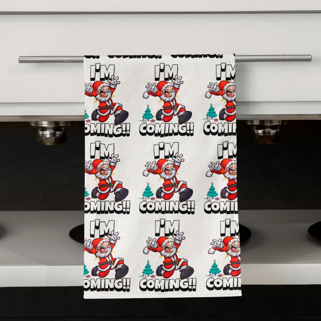 Paño De Cocina Gracioso patrón de Papá Noel Navidades graciosos (Subido por el creador)