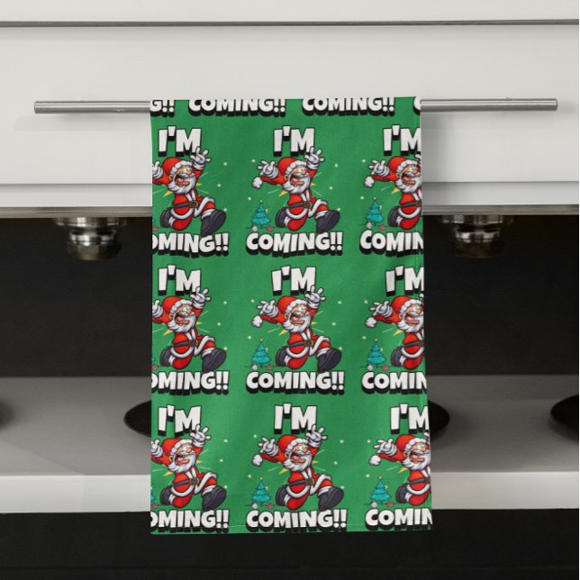 Paño De Cocina Gracioso patrón de Papá Noel Navidades graciosos (Subido por el creador)