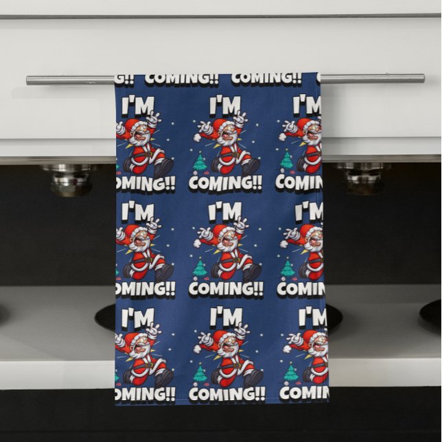 Paño De Cocina Gracioso patrón de Papá Noel Navidades graciosos (Subido por el creador)