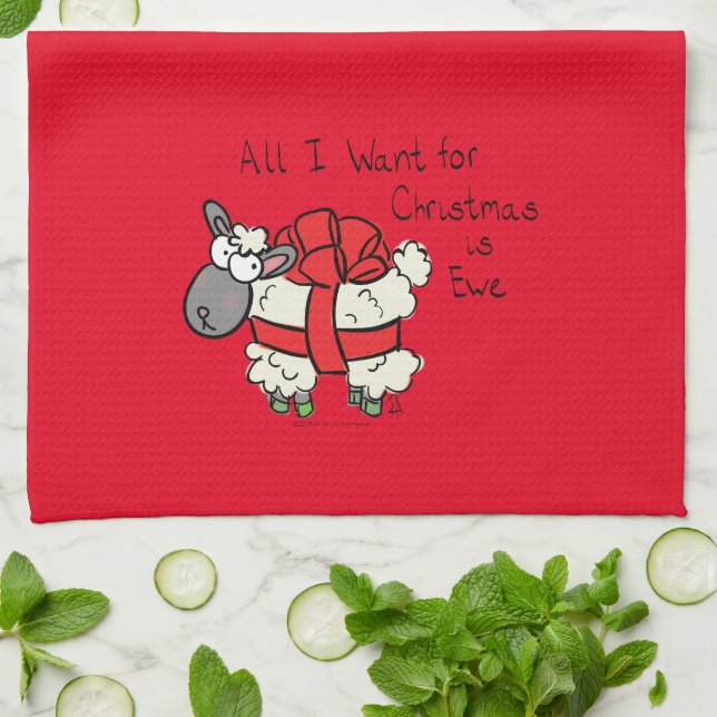 Paño De Cocina Gracioso Personalizado de Navidades vacacionales (Doblado)