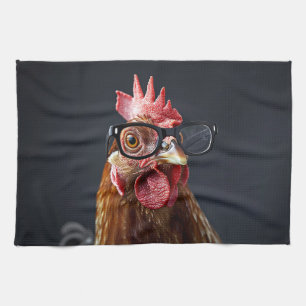 Paño De Cocina Gracioso pollo con gafas
