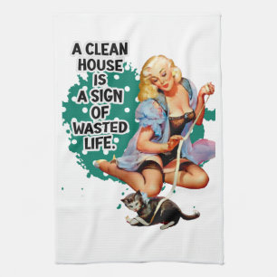 Paño De Cocina Gracioso retro Housewife Humor Pin up Art