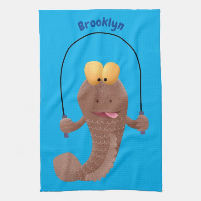 Paño De Cocina Gracioso saltando a la personalizado de pescado de (Vertical)