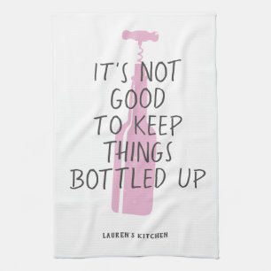 Paño De Cocina Gracioso Wine Lover Nombre personalizado Regalo el