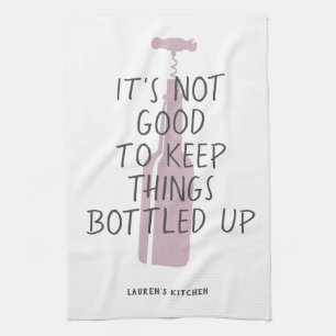 Paño De Cocina Gracioso Wine Lover Nombre personalizado Regalo el