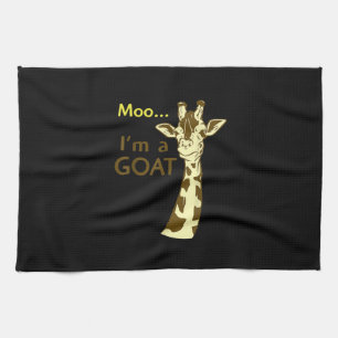 Paño De Cocina Gracioso y confuso Giraffe Moo Soy una cabra