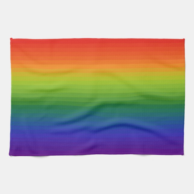 Paño De Cocina Gradiente de arco iris tachado (Horizontal)