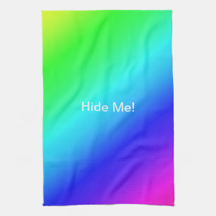 Paño De Cocina Gradiente diagonal arcoiris azul a verde