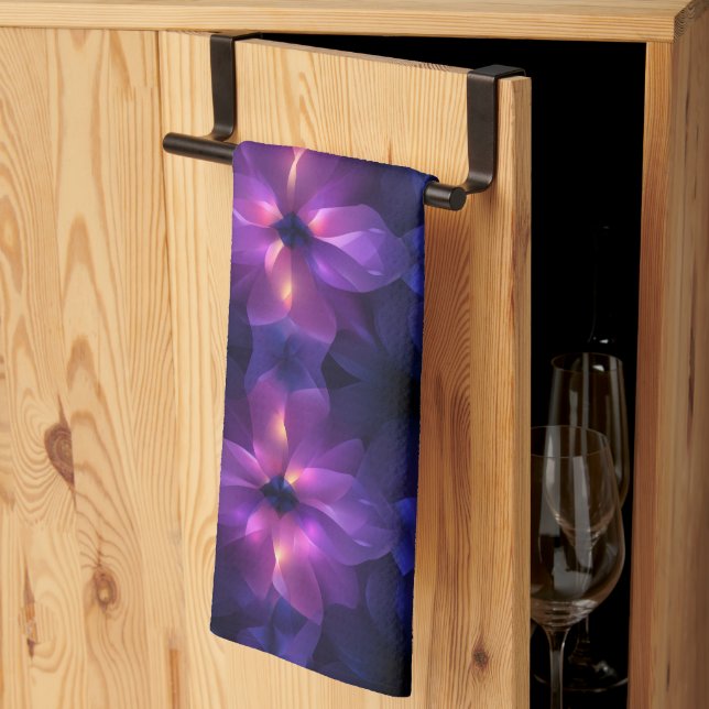 Paño De Cocina Gradiente Fusión Morado Rosa Oscuro Patrón Abstrac (Pliegue de tercios)