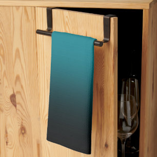 Paño De Cocina Gradiente Verde azulado y negro moderno