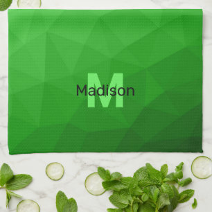 Paño De Cocina Gradiente verde claro patrón de malla de geometría