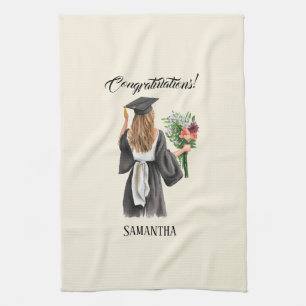 Paño De Cocina Graduación personalizada de acuarela (12)